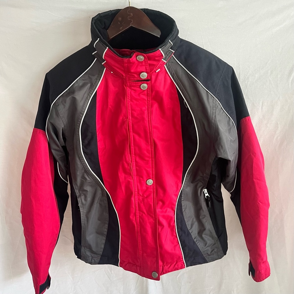 Obermeyer Ladies Vintage Ridgeline Pink Gray Retro Ski Snowboard Jacket SZ: 8